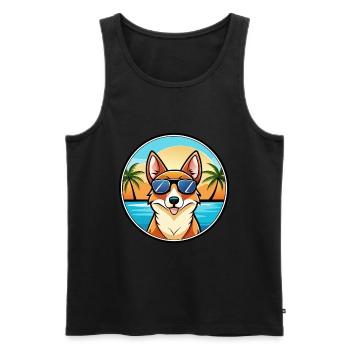 Lunettes de soleil norvégiennes Lundehund Dog Breed Cartoon - Débardeur bio Premium Homme - noir - Devant - Michal (187cm)