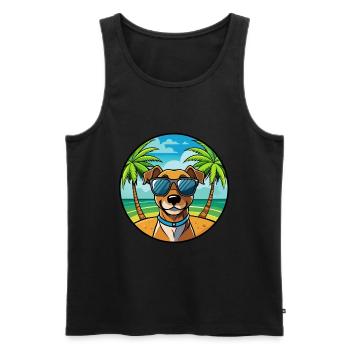 Patterdale Terrier Hunderasse Cartoon Sonnenbrille - Männer Premium Bio Tank Top - Schwarz - Vorne - Michal (187cm)