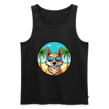 Slovensky Kopov Dog Breed Cartoon Sunglasses Beach - Men's Premium Organic Tank Top - black - Front - AI Model Male 178 light (178cm)