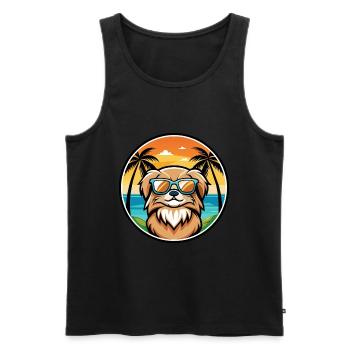 Pekingese Dog Breed Cartoon Sunglasses Beach - Men's Premium Organic Tank Top - black - Front - Michal (187cm)