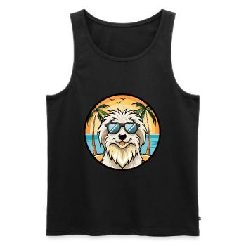 Berger des Pyrénées Race Dessin animé Lunettes de soleil Plage - Débardeur bio Premium Homme - noir - Devant - Michal (187cm)
