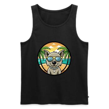 Pumi Hunderasse Cartoon Sonnenbrille Strand - Männer Premium Bio Tank Top - Schwarz - Vorne - Michal (187cm)