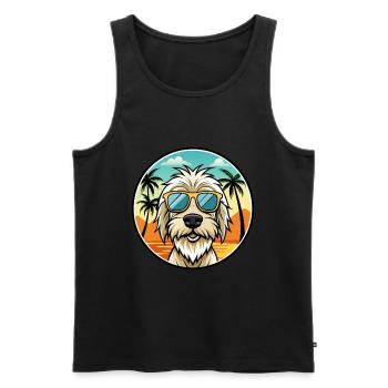 Spinone Italiano Dog Breed Cartoon Sunglass Beach - Men's Premium Organic Tank Top - black - Front - Michal (187cm)