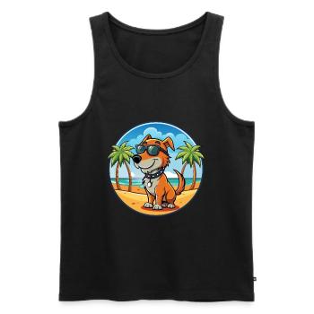 Polnische Jagdhund Hund Rasse Cartoon Sonnenbrille - Männer Premium Bio Tank Top - Schwarz - Vorne - AI Model Male 178 light (178cm)