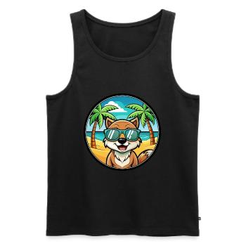 Taigan Dog Breed Cartoon Sunglasses Beach - Men's Premium Organic Tank Top - black - Front - Michal (187cm)