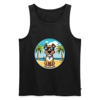 Schweizer Laufhund Dog Breed Cartoon Sunglasses - Men's Premium Organic Tank Top - black - Front - AI Model Male 178 light (178cm)