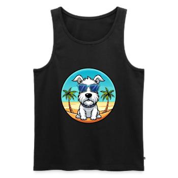 Sealyham Terrier Dog Breed Cartoon Sunglass Beach - Men's Premium Organic Tank Top - black - Front - Michal (187cm)