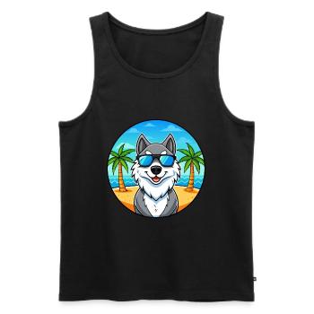 Lunettes de soleil Seppala Siberian Sleddog Breed Cartoon - Débardeur bio Premium Homme - noir - Devant - Michal (187cm)