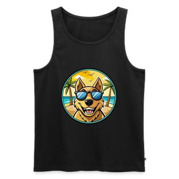 Sapsali Dog Breed Cartoon Sunglasses Beach - Men's Premium Organic Tank Top - black - Front - Michal (187cm)