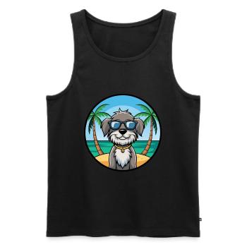 Schapendoes Chien Race Dessin Animé Lunettes de Soleil Plage - Débardeur bio Premium Homme - noir - Devant - Michal (187cm)