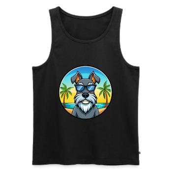 Standard Schnauzer Hunderasse Cartoon Sonnenbrille - Männer Premium Bio Tank Top - Schwarz - Vorne - Michal (187cm)