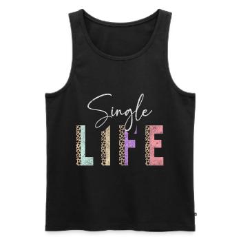 Single Human Love Ripper - Men's Premium Organic Tank Top - black - Front - Michal (187cm)