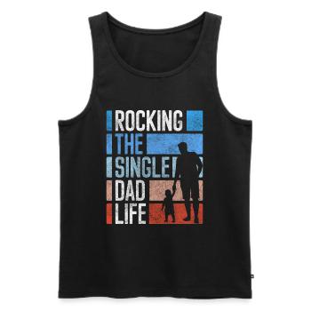 Single Relationship Status Humor - Men's Premium Organic Tank Top - black - Front - AI Model Male 178 light (178cm)