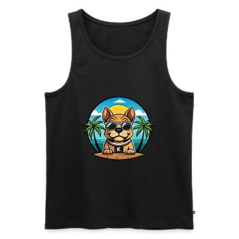 Kai Ken Hunderasse Cartoon Sonnenbrille Strand - Männer Premium Bio Tank Top - Schwarz - Vorne - Michal (187cm)