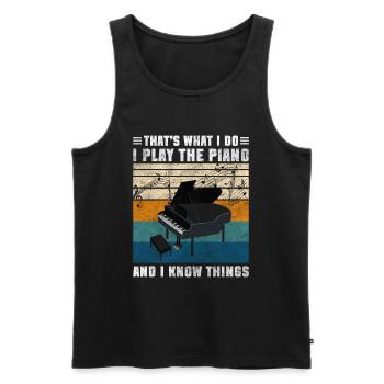 Piano Player Classical Musician Concert - Men's Premium Organic Tank Top - black - Front - AI Model Male 178 light (178cm)