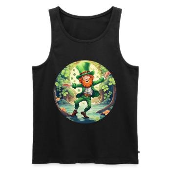 Danse trèfle de la Saint-Patrick - Débardeur bio Premium Homme - noir - Devant - Michal (187cm)