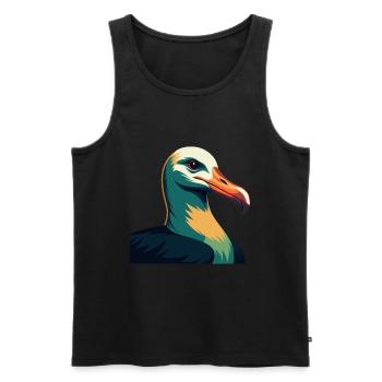 Albatross Zeichentrickfigur Buntes Haustier Tier - Männer Premium Bio Tank Top - Schwarz - Vorne - Michal (187cm)