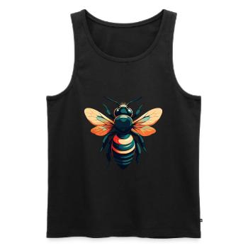 Biene Cartoon Figur Buntes Haustier Tier - Männer Premium Bio Tank Top - Schwarz - Vorne - Michal (187cm)