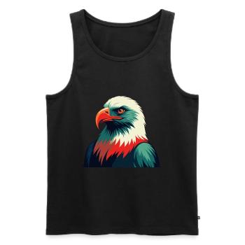 Eagle Cartoon Character Colorful Pet Animal - Men's Premium Organic Tank Top - black - Front - Michal (187cm)