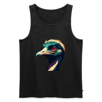 Emu Dessin animé Personnage Animal de compagnie coloré - Débardeur bio Premium Homme - noir - Devant - Michal (187cm)
