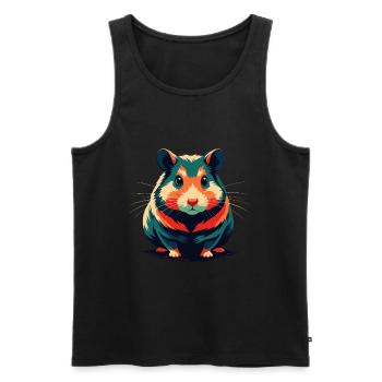 Hamster Cartoon Figur Buntes Haustier Tier - Männer Premium Bio Tank Top - Schwarz - Vorne - Michal (187cm)