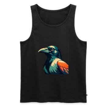 Corbeau Dessin animé Personnage Animal de compagnie coloré - Débardeur bio Premium Homme - noir - Devant - Michal (187cm)