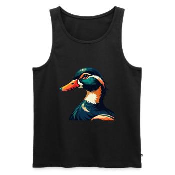 Canard Dessin Animé Personnage Animal De Compagnie Coloré - Débardeur bio Premium Homme - noir - Devant - Michal (187cm)