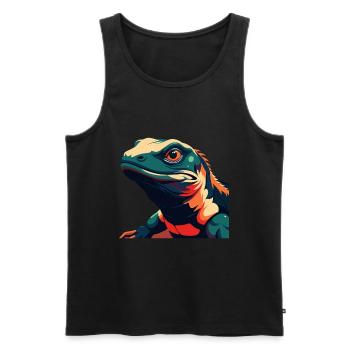 Lizard Cartoon Character Colorful Pet Animal - Men's Premium Organic Tank Top - black - Front - AI Model Male 178 light (178cm)