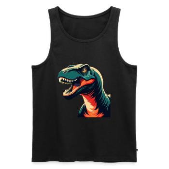 Dinosaur Cartoon Character Colorful Pet Animal - Men's Premium Organic Tank Top - black - Front - Michal (187cm)