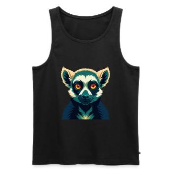 Lemur Cartoon Character Colorful Pet Animal - Men's Premium Organic Tank Top - black - Front - Michal (187cm)