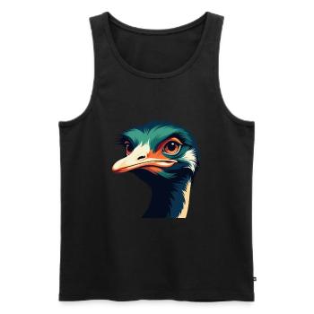 Strauß Cartoon Figur Buntes Haustier Tier - Männer Premium Bio Tank Top - Schwarz - Vorne - Michal (187cm)