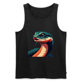 Schlange Cartoon Figur Buntes Haustier Tier - Männer Premium Bio Tank Top - Schwarz - Vorne - Michal (187cm)