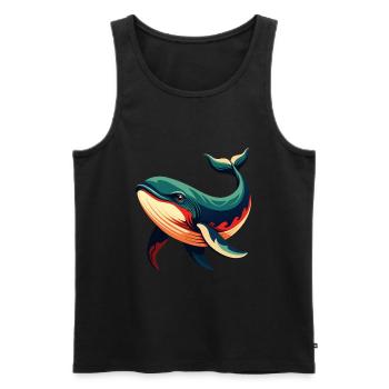 Baleine Dessin Animé Personnage Animal De Compagnie Coloré - Débardeur bio Premium Homme - noir - Devant - Michal (187cm)