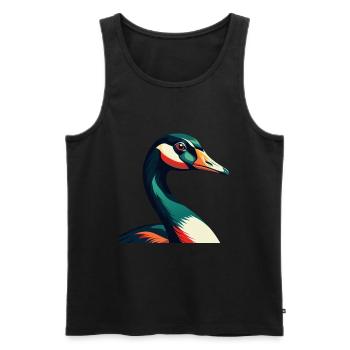 Oie Dessin Animé Personnage Animal Coloré Animal De Compagnie - Débardeur bio Premium Homme - noir - Devant - AI Model Male 178 light (178cm)