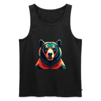 Bear Cartoon Character Colorful Pet Animal - Men's Premium Organic Tank Top - black - Front - Michal (187cm)