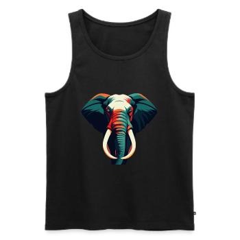 Elephant Cartoon Character Colorful Pet Animal - Men's Premium Organic Tank Top - black - Front - AI Model Male 178 light (178cm)