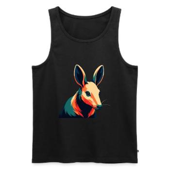 Erdferkel Zeichentrickfigur Buntes Haustier Tier - Männer Premium Bio Tank Top - Schwarz - Vorne - Michal (187cm)