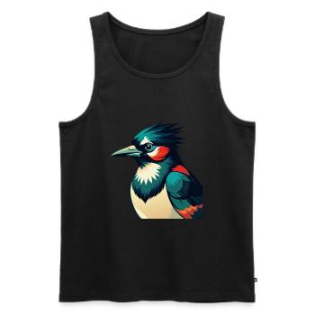 Blue Jay Cartoon Character Colorful Pet Animal - Men's Premium Organic Tank Top - black - Front - AI Model Male 178 light (178cm)
