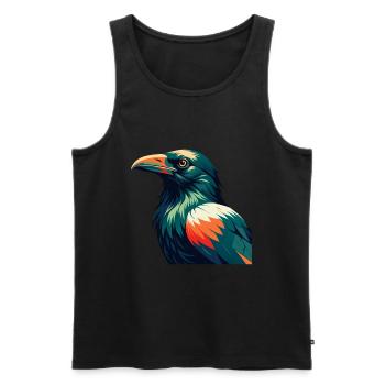 Corbeau Personnage De Dessin Animé Animal De Compagnie Coloré - Débardeur bio Premium Homme - noir - Devant - Michal (187cm)