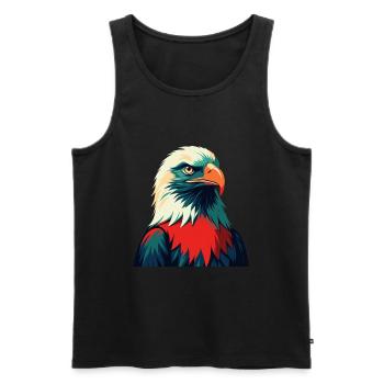 Aigle Dessin Animé Personnage Animal Coloré Animal De Compagnie - Débardeur bio Premium Homme - noir - Devant - AI Model Male 178 light (178cm)