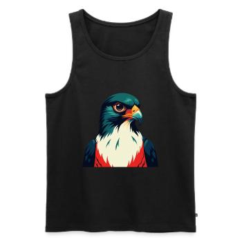 Falke Zeichentrickfigur Buntes Haustier Tier - Männer Premium Bio Tank Top - Schwarz - Vorne - Michal (187cm)