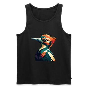 Specht Cartoon Figur Buntes Haustier Tier - Männer Premium Bio Tank Top - Schwarz - Vorne - Michal (187cm)