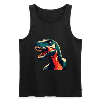 Dinosaur Cartoon Character Colorful Pet Animal - Men's Premium Organic Tank Top - black - Front - Michal (187cm)