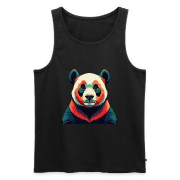 Panda Cartoon Figur Buntes Haustier Tier - Männer Premium Bio Tank Top - Schwarz - Vorne - Michal (187cm)