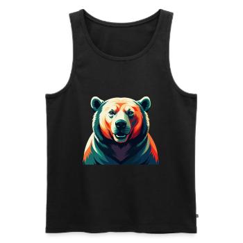 Eisbär Zeichentrickfigur Buntes Haustier Tier - Männer Premium Bio Tank Top - Schwarz - Vorne - Michal (187cm)