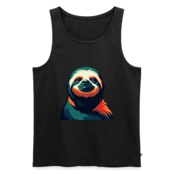 Faultier Zeichentrickfigur Buntes Haustier Tier - Männer Premium Bio Tank Top - Schwarz - Vorne - AI Model Male 178 light (178cm)
