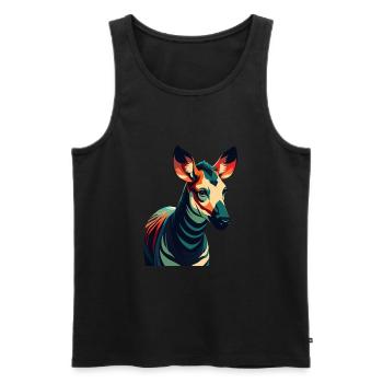 Okapi Cartoon Character Colorful Pet Animal - Men's Premium Organic Tank Top - black - Front - AI Model Male 178 light (178cm)