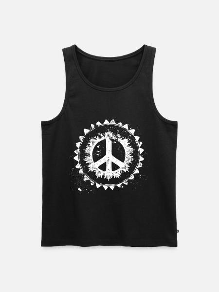 Urban Retro Peace Sign - Men's Premium Organic Tank Top - black