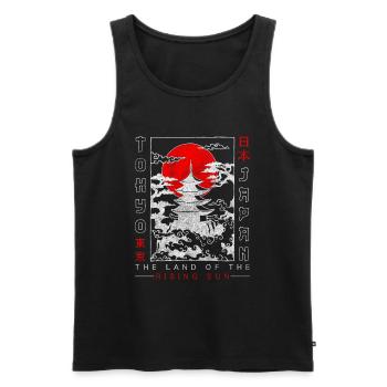 Japan Travel Flag Trip - Men's Premium Organic Tank Top - black - Front - Michal (187cm)