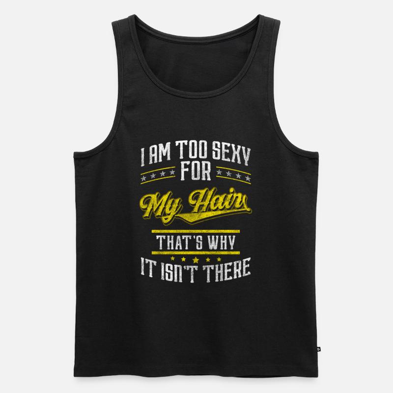 Glatze Glatzkopf - Männer Premium Bio Tank Top - Schwarz